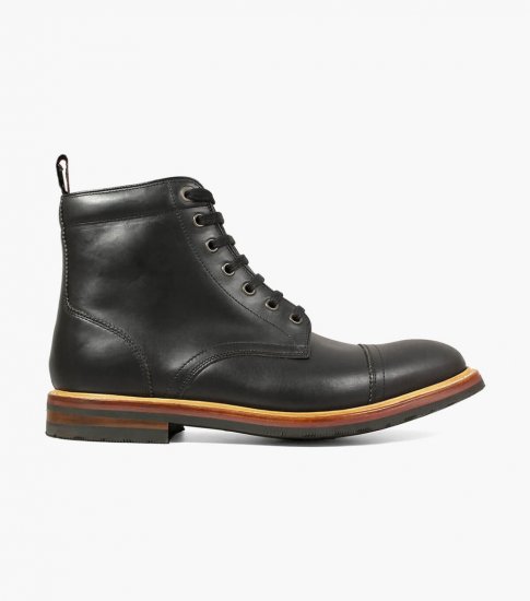 Florsheim Men's Foundry Cap Toe Boot - Black - Click Image to Close