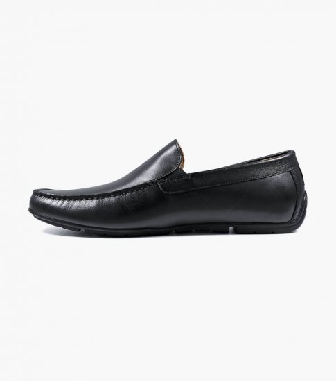 Florsheim Men's Dubino Moc Toe Venetian Slip On - Black - Click Image to Close