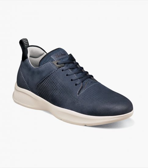 Florsheim Men's Studio Perf Toe Lace Up Sneaker - Navy - Click Image to Close