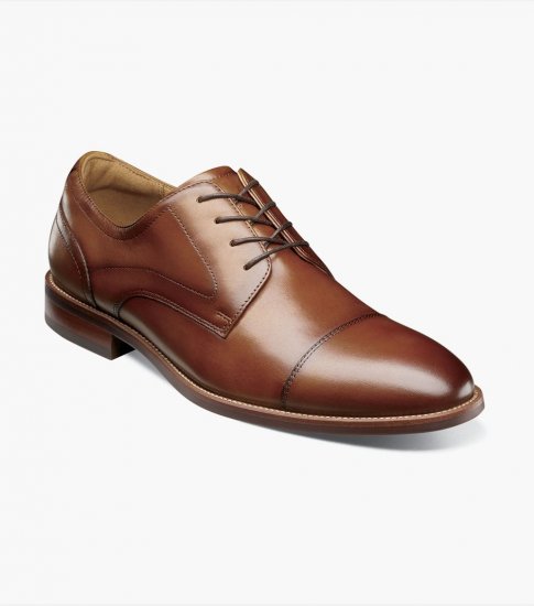 Florsheim Men's Rucci Cap Toe Oxford - Cognac - Click Image to Close