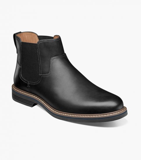 Florsheim Men's Norwalk Plain Toe Gore Boot - Black CH - Click Image to Close