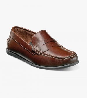 Florsheim Jasper Jr. Boys Moc Toe Penny Driver - Brown