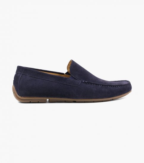 Florsheim Men's Dubino Moc Toe Venetian Slip On - Navy Suede - Click Image to Close