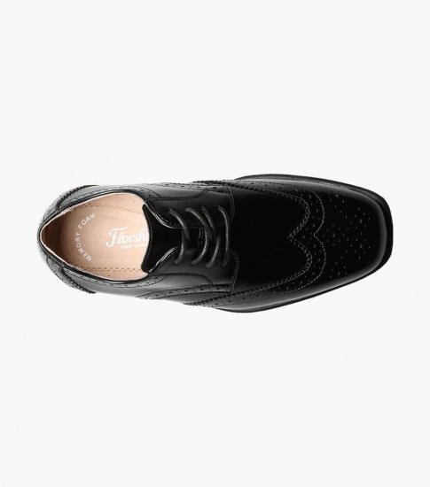 Florsheim Reveal Jr. Boys Wingtip Oxford - Black - Click Image to Close