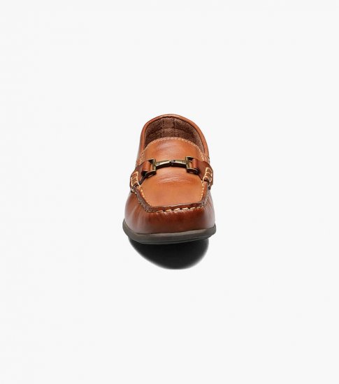 Florsheim Jasper Jr. Boys Moc Toe Bit Loafer - Saddle Tan - Click Image to Close