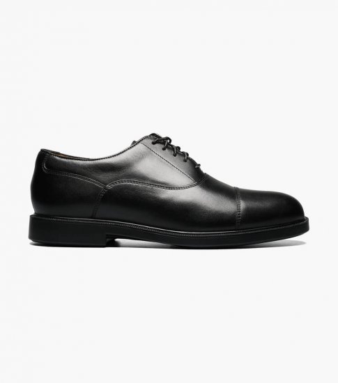 Florsheim Men's Dailey Cap Toe Oxford - Black - Click Image to Close