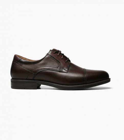 Florsheim Men's Midtown Cap Toe Oxford - Brown - Click Image to Close