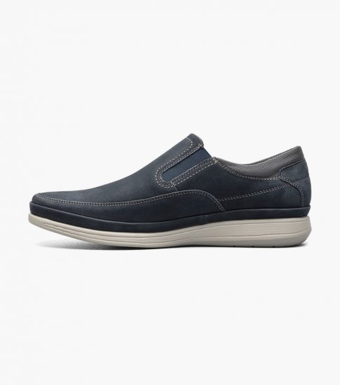 Florsheim Men's Motion Moc Toe Slip On - Navy Nubuck - Click Image to Close