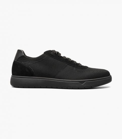 Florsheim Men's Heist Knit 6-Eye Lace To Toe Sneaker - Black - Click Image to Close