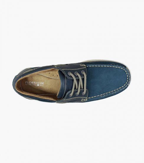 Florsheim Men's Lakeside Moc Toe Oxford - Navy - Click Image to Close