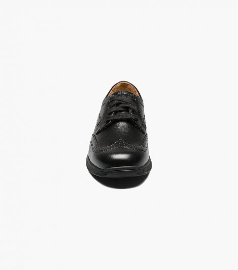 Florsheim Great Lakes Jr. Boys Wingtip Oxford - Black - Click Image to Close