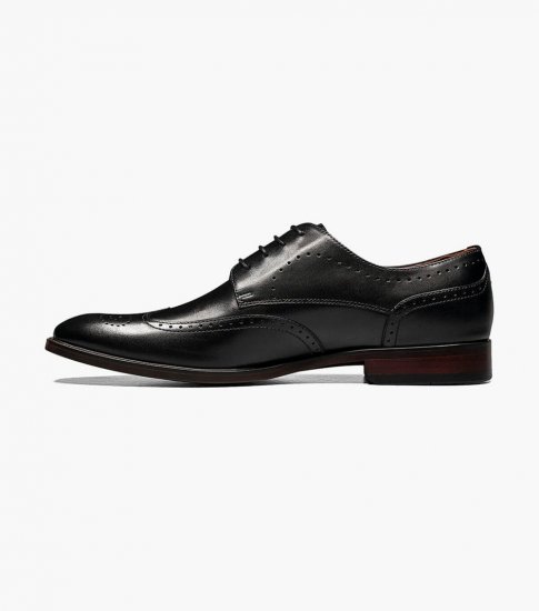 Florsheim Men's Sorrento Wingtip Oxford - Black - Click Image to Close