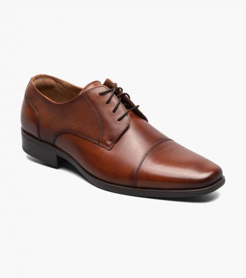 Florsheim Men's Jackson Cap Toe Oxford - Cognac - Click Image to Close