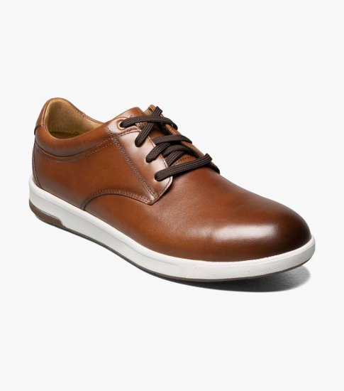 Florsheim Men's Crossover Work Steel Toe Plain Toe Oxford - Cognac - Click Image to Close