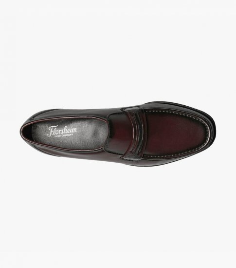 Florsheim Men's Como Moc Toe Strap Loafer - Black Cherry - Click Image to Close