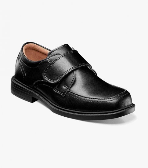 Florsheim Berwyn Jr. II Boys Moc Toe Strap - Black - Click Image to Close