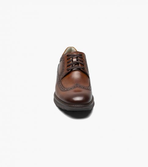 Florsheim Men's Frenzi Wingtip Oxford - Cognac - Click Image to Close