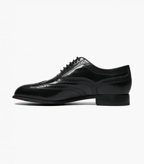 Florsheim Men's Lexington Wingtip Oxford - Black - Click Image to Close