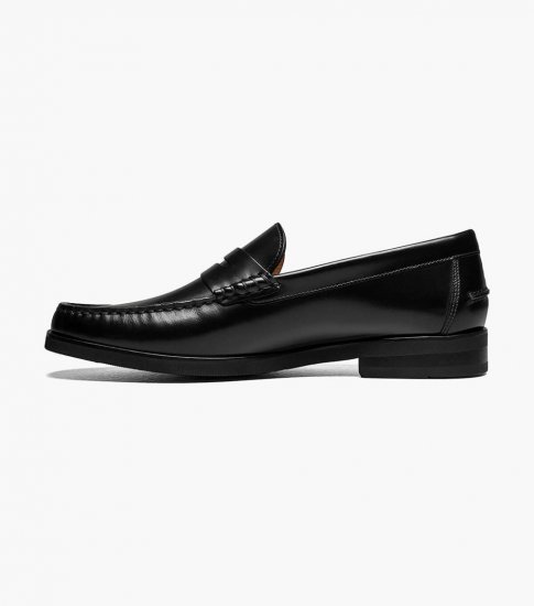 Florsheim Men's Berkley Flex Moc Toe Penny Loafer - Black Smooth - Click Image to Close