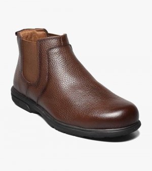 Florsheim Men's Loedin Work Steel Toe Brown Plain Toe Gore Boot - Brown