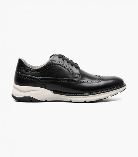 Florsheim Men's Frenzi Wingtip Oxford - Black - Click Image to Close