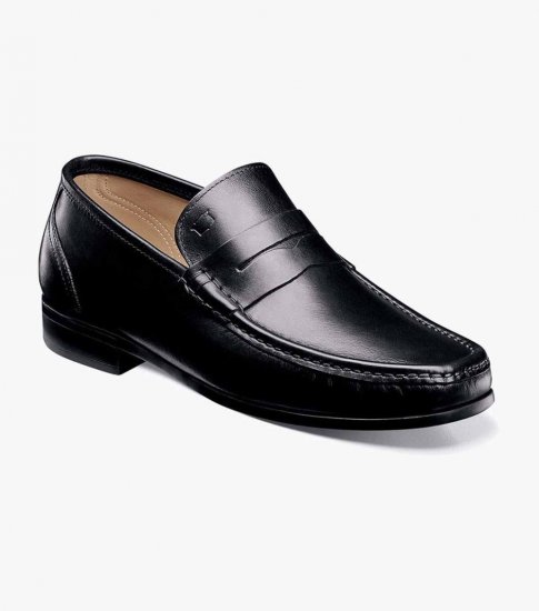 Florsheim Men's Puente Moc Toe Penny Loafer - Black - Click Image to Close