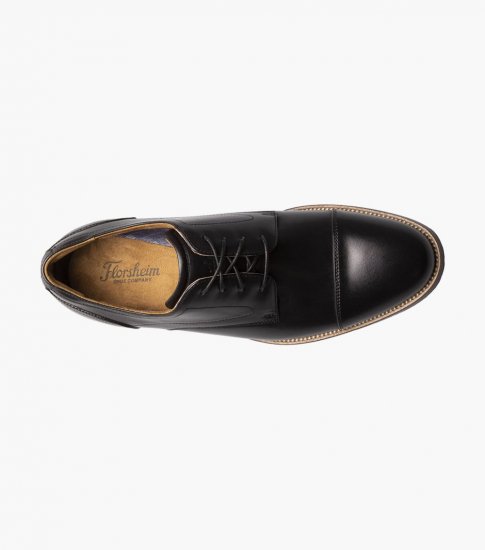 Florsheim Men's Rucci Cap Toe Oxford - Black - Click Image to Close