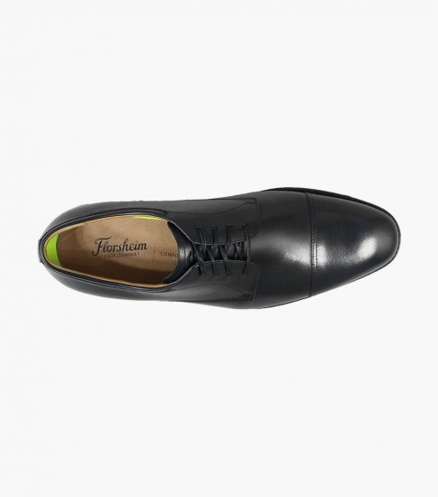 Florsheim Men's Azzio Cap Toe Oxford - Black - Click Image to Close