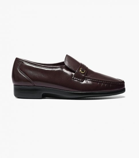 Florsheim Men's Riva Moc Toe Bit Loafer - Burgundy - Click Image to Close