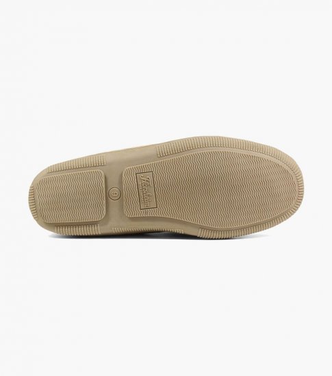 Florsheim Men's Cozzy Moc Toe Tie Slipper - Sand - Click Image to Close