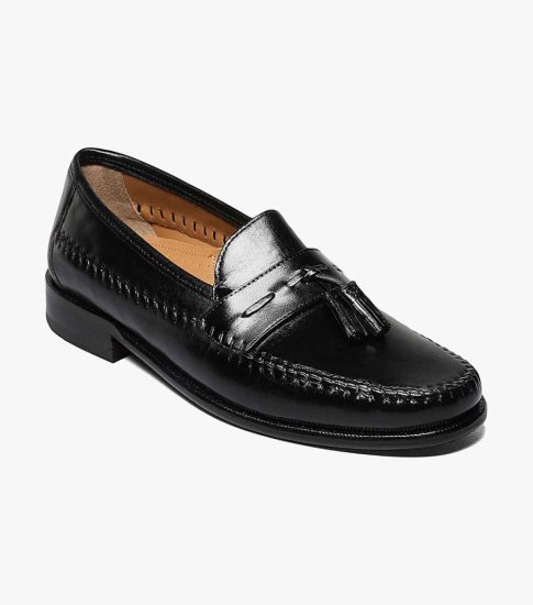 Florsheim Men's Pazzano Moc Toe Tassel Slip On - Black - Click Image to Close