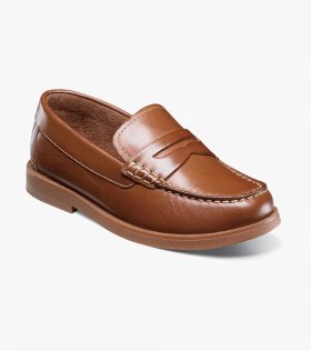 Florsheim Croquet Jr. Boys Moc Toe Penny Loafer - Cognac