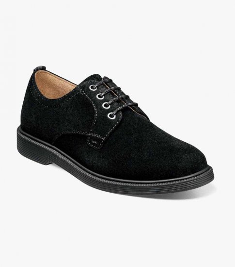 Florsheim Supacush Jr. Boys Plain Toe Oxford - Black Suede - Click Image to Close