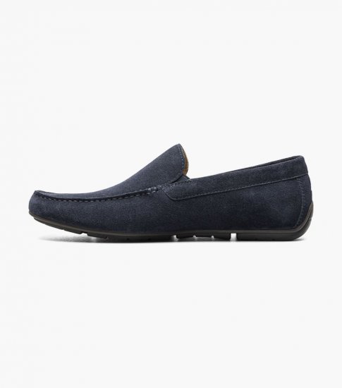 Florsheim Men's Talladega Moc Toe Venetian Driver - Navy Suede - Click Image to Close