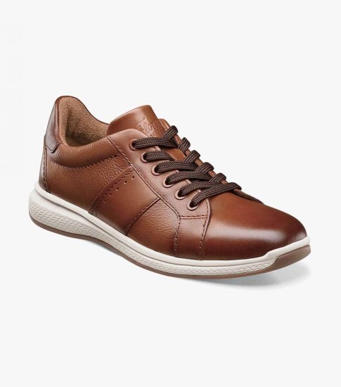 Florsheim Great Lakes Jr. Boys Lace To Toe Oxford - Cognac - Click Image to Close