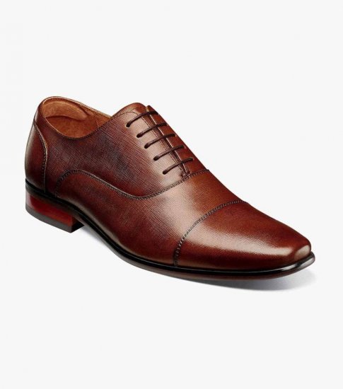 Florsheim Men's Postino Cap Toe Balmoral Oxford - Cognac - Click Image to Close