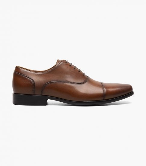 Florsheim Men's Postino Cap Toe Balmoral Oxford - Cognac Smooth - Click Image to Close