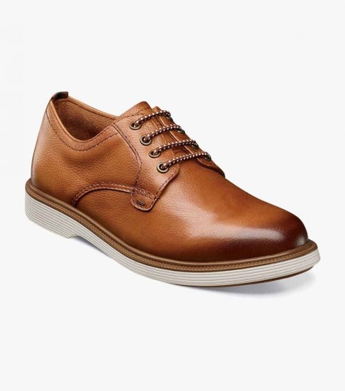 Florsheim Supacush Jr. Boys Plain Toe Oxford - Cognac - Click Image to Close