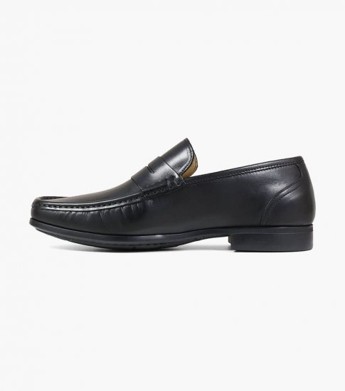 Florsheim Men's Puente Moc Toe Penny Loafer - Black - Click Image to Close