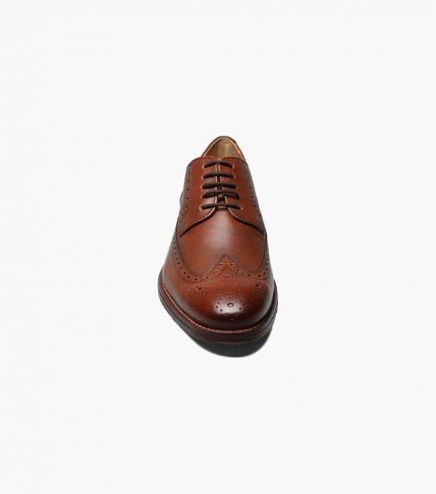 Florsheim Men's Salerno Wingtip Oxford - Cognac - Click Image to Close