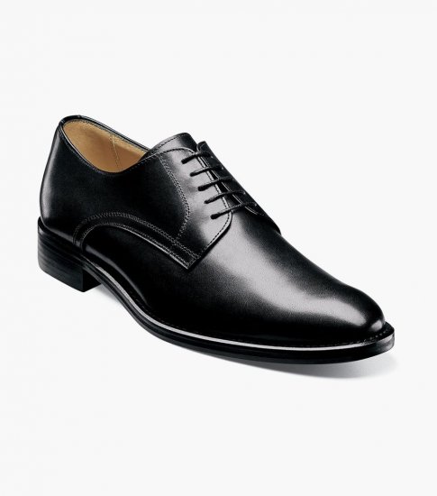 Florsheim Men's Russell Plain Toe Oxford - Black - Click Image to Close