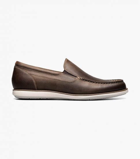 Florsheim Men's Atlantic Moc Toe Venetian Slip On - Brown CH - Click Image to Close