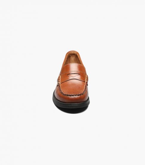 Florsheim Croquet Jr. Boys Moc Toe Penny Loafer - Saddle Tan - Click Image to Close