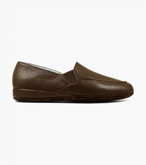 Florsheim Men's Pareto Opera Moc Toe Slipper - Brown - Click Image to Close