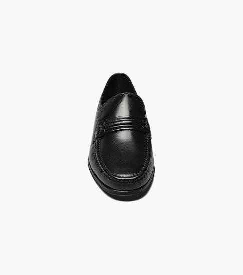 Florsheim Men's Como Moc Toe Strap Loafer - Black - Click Image to Close