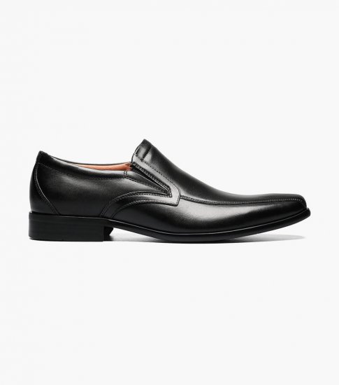 Florsheim Men's Postino Bike Toe Slip On - Black Smooth - Click Image to Close