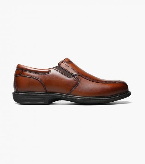 Florsheim Men's Coronis Work Steel Toe Brown Bike Toe Slip On - Brown - Click Image to Close