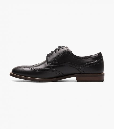 Florsheim Men's Rucci Wingtip Oxford - Black - Click Image to Close