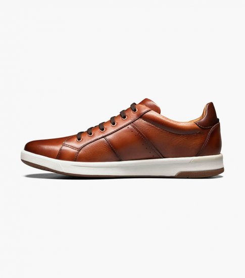 Florsheim Men's Crossover Lace To Toe Sneaker - Cognac - Click Image to Close