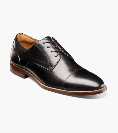 Florsheim Men's Rucci Cap Toe Oxford - Black - Click Image to Close